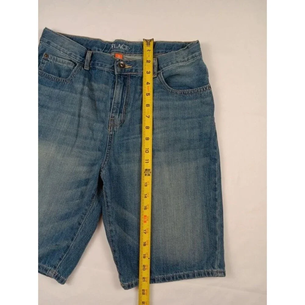 Boys Denim Jean Shorts Husky Blue Size 14